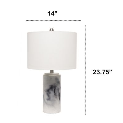 Image showing  Marbleized Table Lamp with Fabric Shade