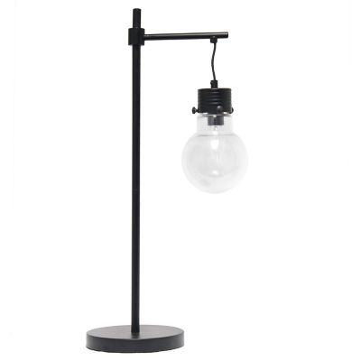 Lalia Home 1-Light Beacon Table Lamp with Clear Glass Shade, Black