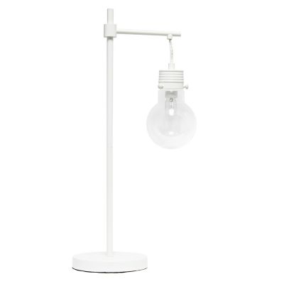 Image showing  1-Light Beacon Table Lamp with Clear Glass Shade, White
