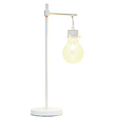 Image showing  1-Light Beacon Table Lamp with Clear Glass Shade, White