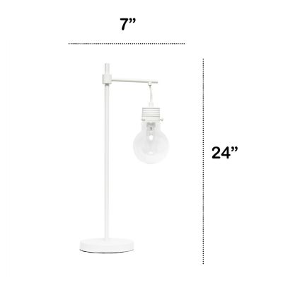 Image showing  1-Light Beacon Table Lamp with Clear Glass Shade, White