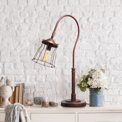 Image showing  Rustic Caged Shade Table Lamp