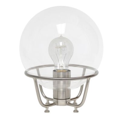 Image showing  Old World Globe Glass Table Lamp, Brushed Nickel