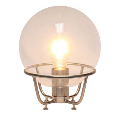 Image showing  Old World Globe Glass Table Lamp, Brushed Nickel