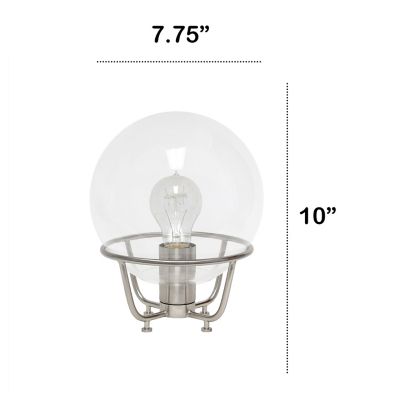 Image showing  Old World Globe Glass Table Lamp, Brushed Nickel