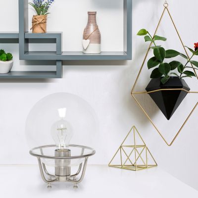 Image showing  Old World Globe Glass Table Lamp, Brushed Nickel