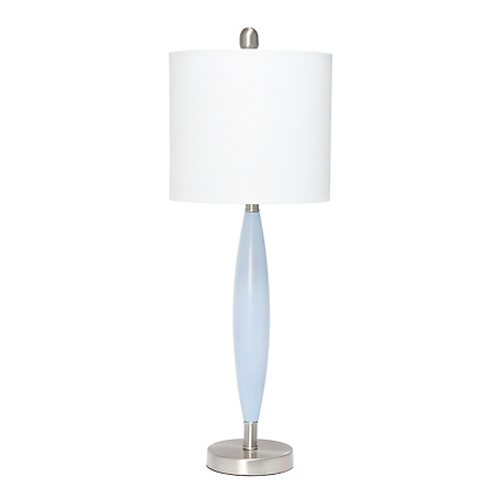 Lalia Home Stylus Table Lamp with Fabric Shade, Blue