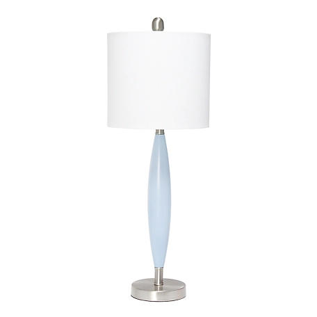 Lalia Home Stylus Table Lamp with Fabric Shade, Blue