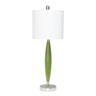 Lalia Home Stylus Table Lamp with Fabric Shade, Green