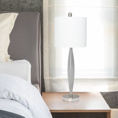 Lalia Home Stylus Table Lamp with Fabric Shade, Gray