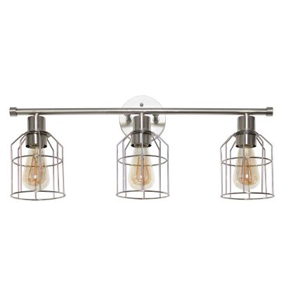 Lalia Home 3-Light Industrial Wired Vanity Light, Brushed Nickel