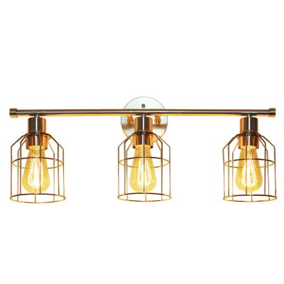 Image showing  3-Light Industrial Wired Vanity Light, Brushed Nickel
