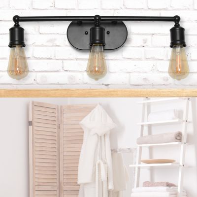 Image showing  3-Light Industrial Metal Vanity Light