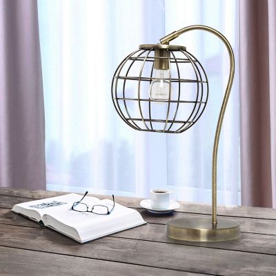 Image showing  Arched Metal Cage Table Lamp