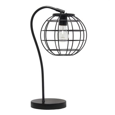 Lalia Home Arched Metal Cage Table Lamp, Black Matte