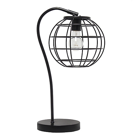 Lalia Home Arched Metal Cage Table Lamp, Black Matte