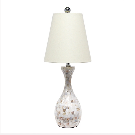 Lalia Home Curved Mosaic Seashell Table Lamp