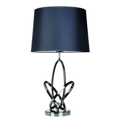 Elegant Designs 27.75 in. H Modern Art Chrome Table Lamp with Lamp Shade