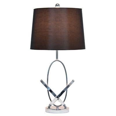 Image showing  27.75 in. H Modern Art Chrome Table Lamp with Lamp Shade