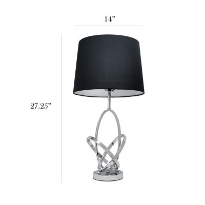Image showing  27.75 in. H Modern Art Chrome Table Lamp with Lamp Shade
