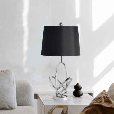 Image showing  27.75 in. H Modern Art Chrome Table Lamp with Lamp Shade