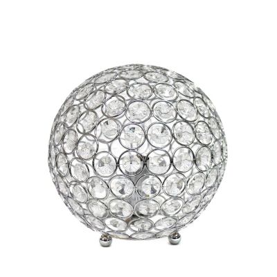 Elegant Designs 8 in. H Crystal Ball Sequin Table Lamp, Chrome
