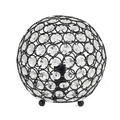 Elegant Designs 8 in. H Crystal Ball Sequin Table Lamp, Restoration Bronze