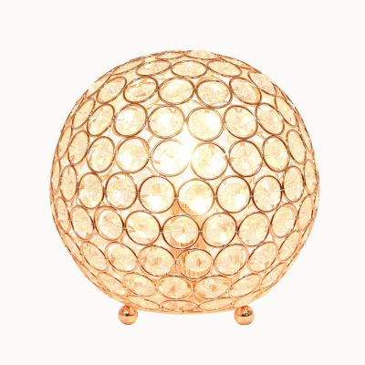 Image showing  8 in. H Crystal Ball Sequin Table Lamp, Rose Gold