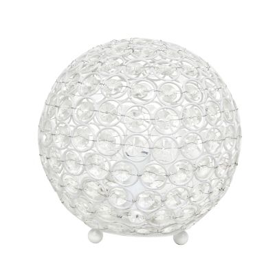 Image showing  8 in. H Crystal Ball Sequin Table Lamp, White