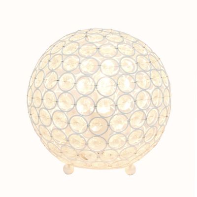 Image showing  8 in. H Crystal Ball Sequin Table Lamp, White