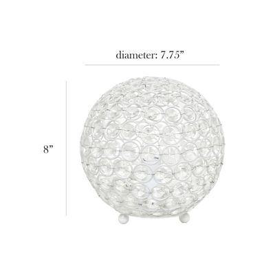 Image showing  8 in. H Crystal Ball Sequin Table Lamp, White