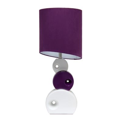 Image showing  29 in. H Stacked Circle Ceramic Table Lamp with Asymmetrical Shade, Purple