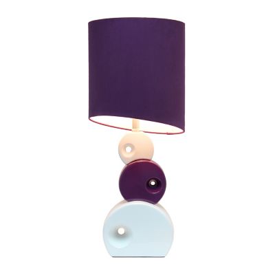 Image showing  29 in. H Stacked Circle Ceramic Table Lamp with Asymmetrical Shade, Purple