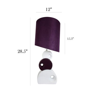 Image showing  29 in. H Stacked Circle Ceramic Table Lamp with Asymmetrical Shade, Purple