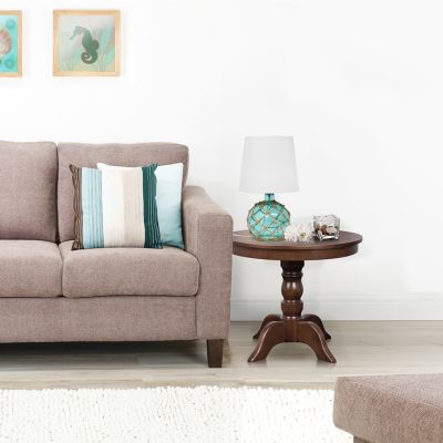 Elegant Designs Netted Glass Table Lamp, 15.25 in., Aqua