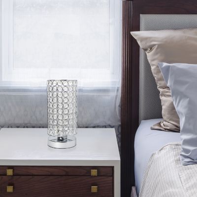 Elegant Designs 10.75 in. H Elipse Crystal Cylindrical Uplight Table Lamp