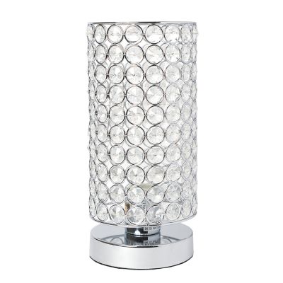 Image showing  10.75 in. H Elipse Crystal Cylindrical Uplight Table Lamp