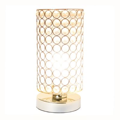 Image showing  10.75 in. H Elipse Crystal Cylindrical Uplight Table Lamp