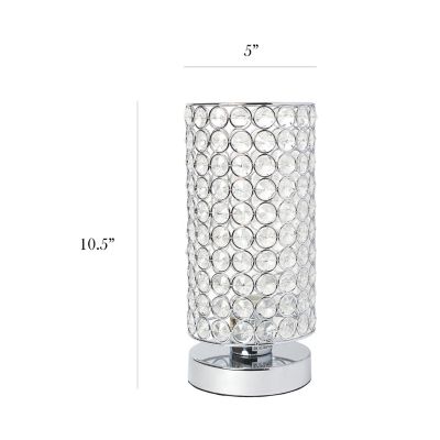Image showing  10.75 in. H Elipse Crystal Cylindrical Uplight Table Lamp