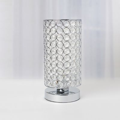 Image showing  10.75 in. H Elipse Crystal Cylindrical Uplight Table Lamp