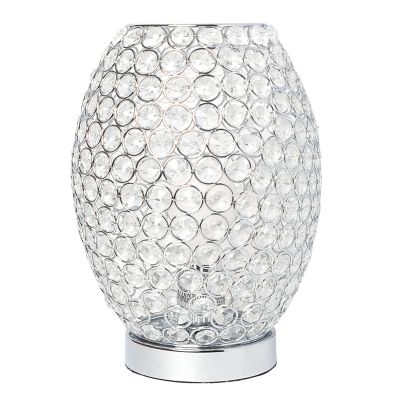 Elegant Designs Ellipse Crystal Decorative Curved Accent Uplight Table Lamp