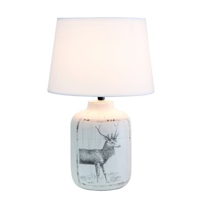 Image showing  17 in. H Rustic Deer Ceramic Farmhouse Table Lamp