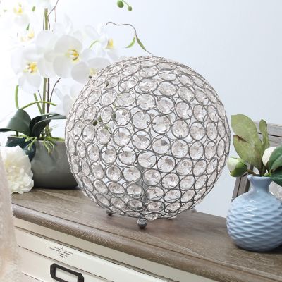 Image showing  10 in. H Crystal Ball Sequin Table Lamp, Chrome