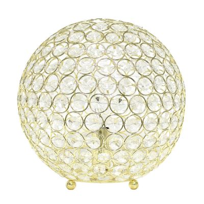 Elegant Designs 10 in. H Crystal Ball Sequin Table Lamp, Gold