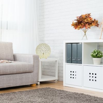 Elegant Designs 10 in. H Crystal Ball Sequin Table Lamp, Gold