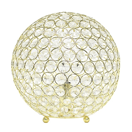 Elegant Designs 10 in. H Crystal Ball Sequin Table Lamp, Gold