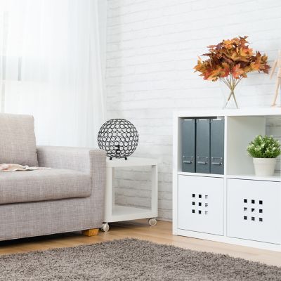 Elegant Designs 10 in. H Crystal Ball Sequin Table Lamp, Restoration Bronze