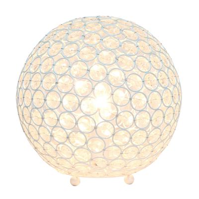 Image showing  10 in. H Crystal Ball Sequin Table Lamp, White