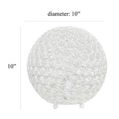 Image showing  10 in. H Crystal Ball Sequin Table Lamp, White
