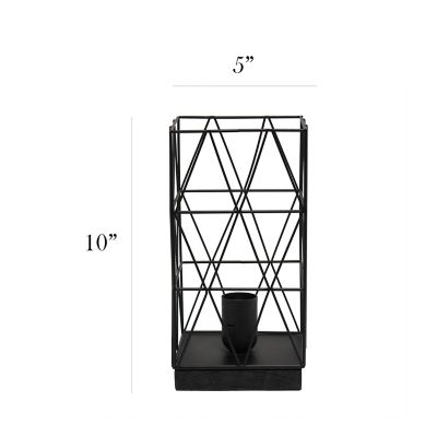 Image showing  Geometric Square Metal Table Lamp, 10.25 in., Black